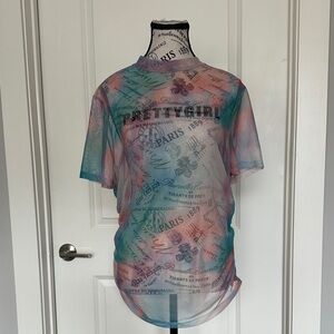 SHEIN Multicolor Sheer Mesh Fabric